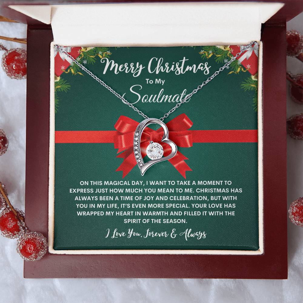 To My Soulmate Necklace GREEN (Heart Pendant)