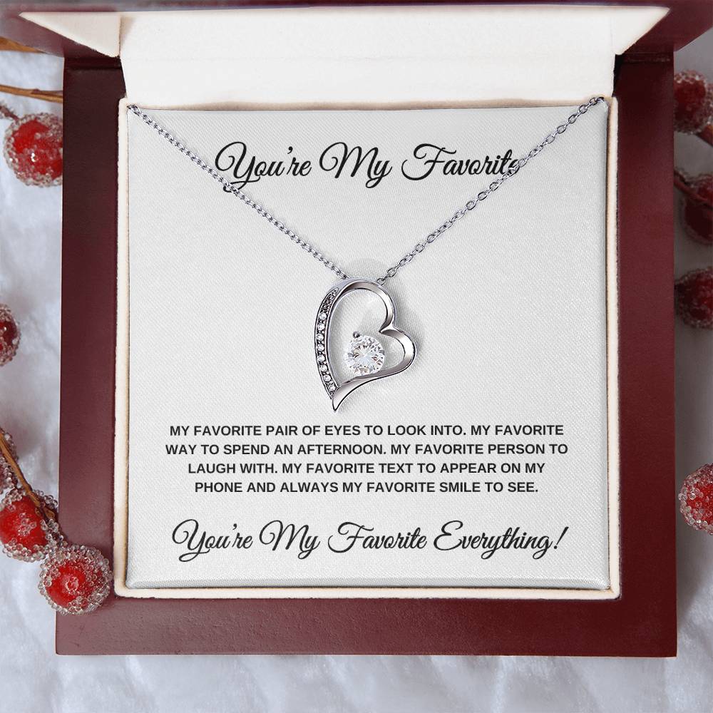 You're My Favorite! White Card Heart Pendant