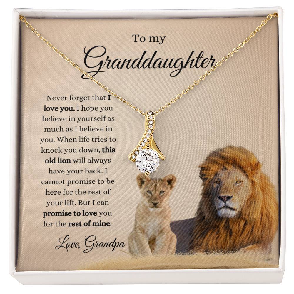 Grandpa To Granddaughter LION Necklace (Alluring Beauty)