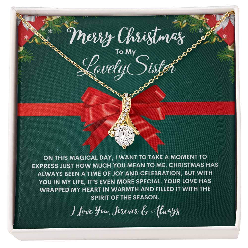 To My Sister Necklace GREEN (Alluring Beauty)