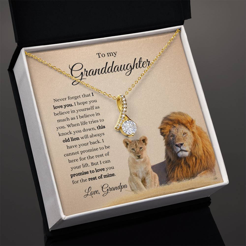 Grandpa To Granddaughter LION Necklace (Alluring Beauty)