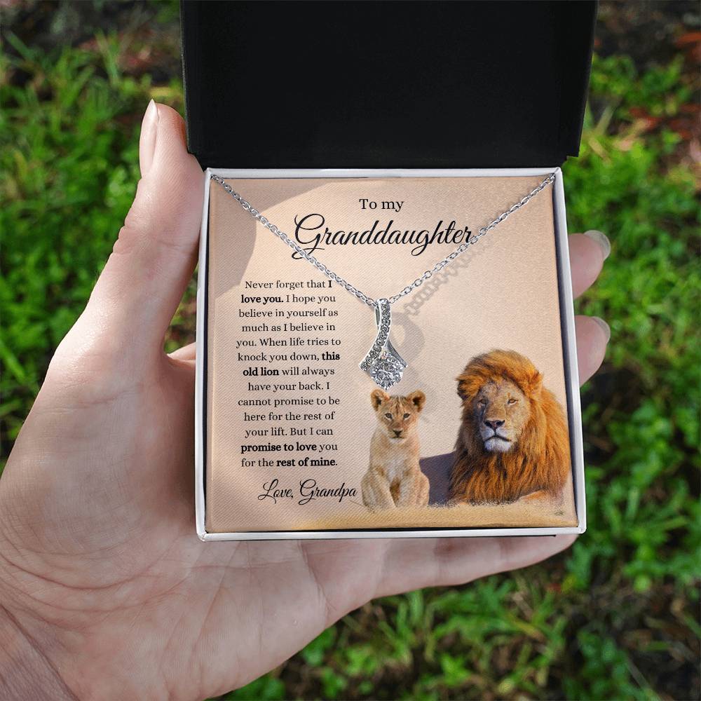 Grandpa To Granddaughter LION Necklace (Alluring Beauty)