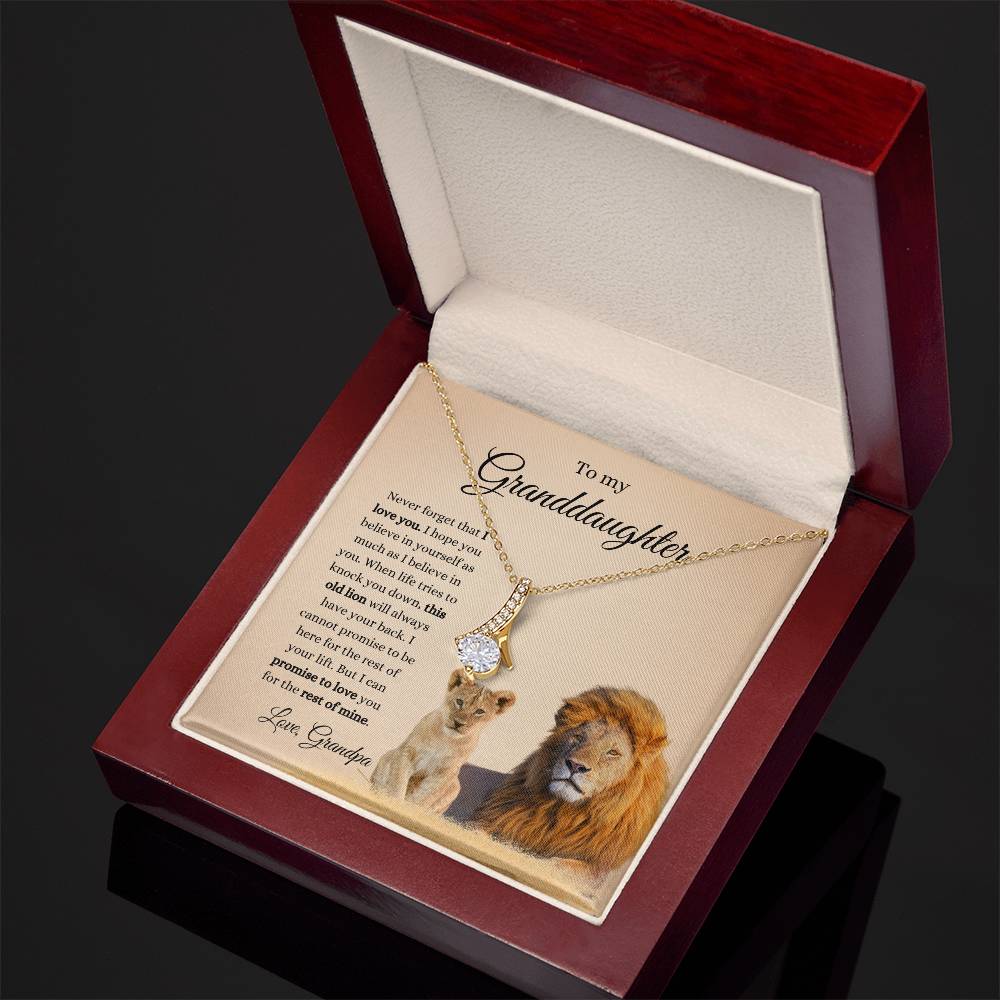 Grandpa To Granddaughter LION Necklace (Alluring Beauty)