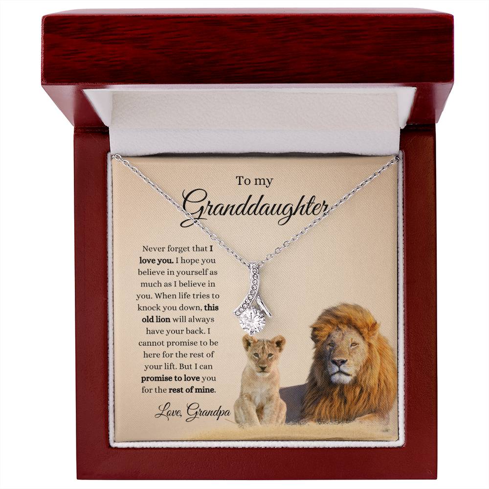 Grandpa To Granddaughter LION Necklace (Alluring Beauty)