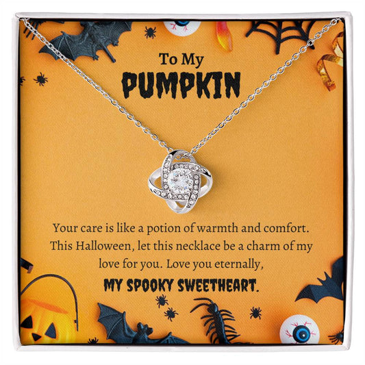 To My Pumpkin - Halloween Love Knot Necklace
