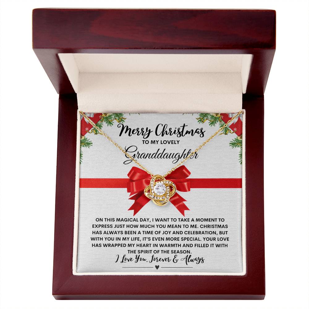 Merry Christmas to My Granddaughter! WHITE Love Knot