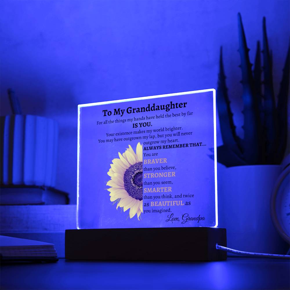 Grandpa To Granddaughter Acrylic Light