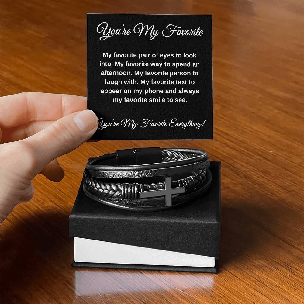 You're My Favorite Everything! BLACK CARD Cross Bracelet