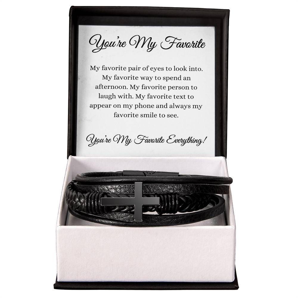 You're My Favorite! Cross Bracelet | White Card