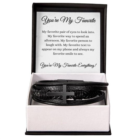 You're My Favorite! Cross Bracelet | White Card
