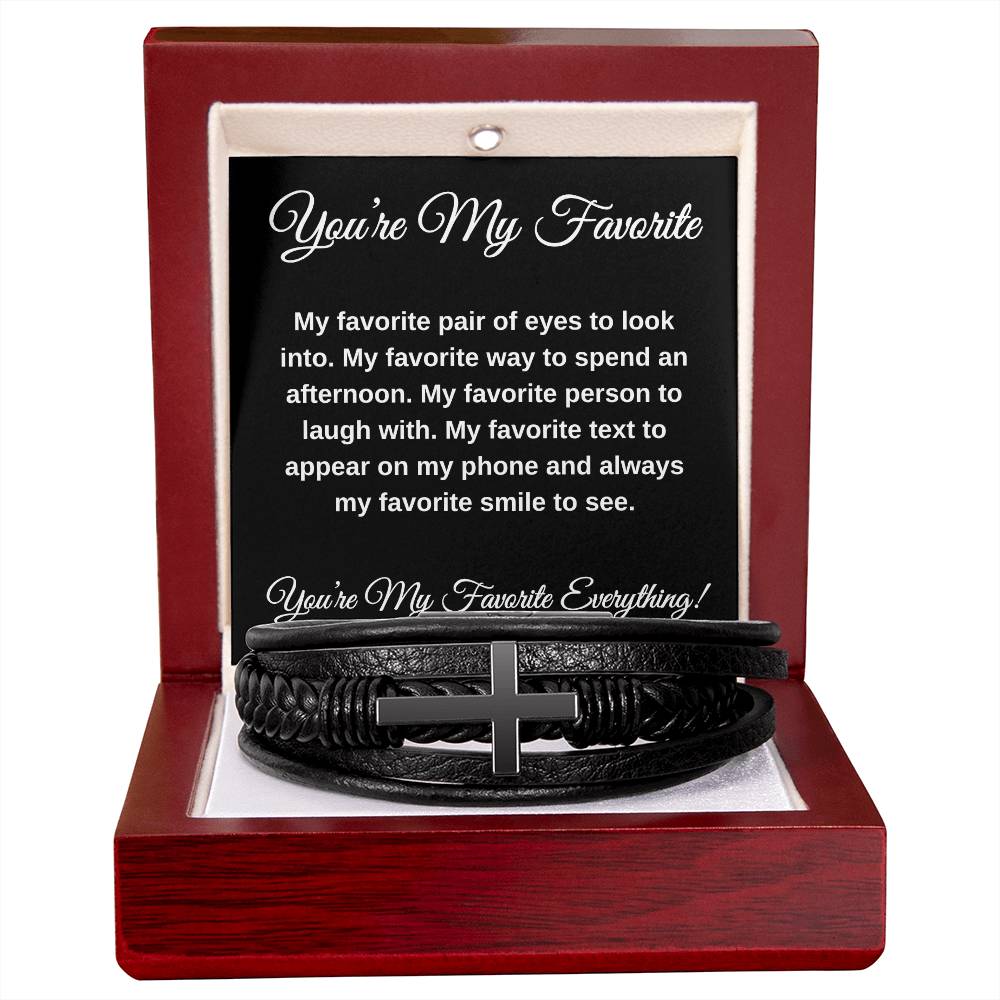 You're My Favorite Everything! BLACK CARD Cross Bracelet