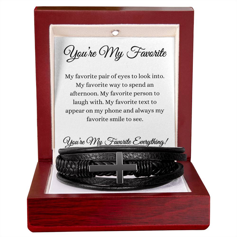 You're My Favorite! Cross Bracelet | White Card