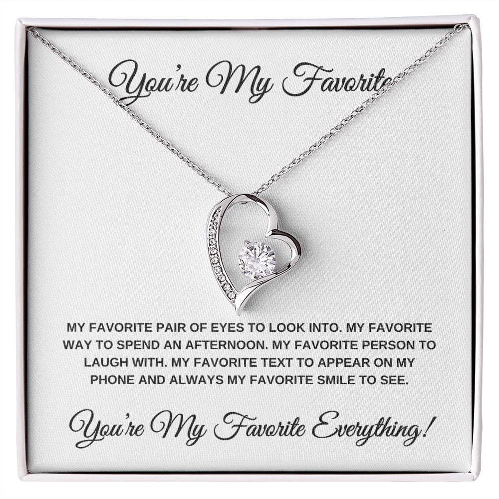 You're My Favorite! White Card Heart Pendant