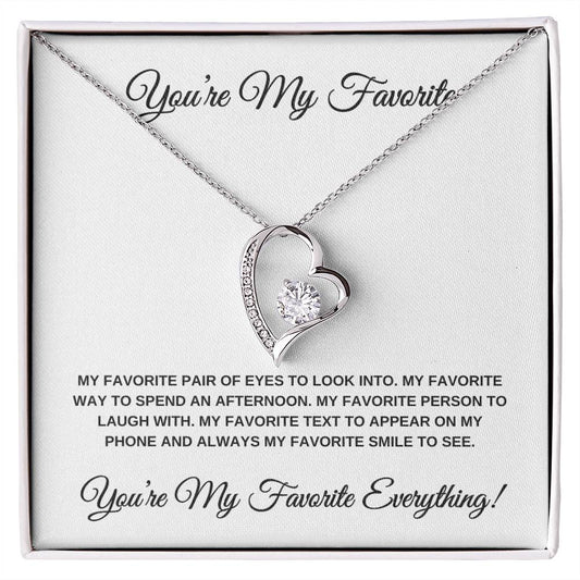 You're My Favorite! White Card Heart Pendant