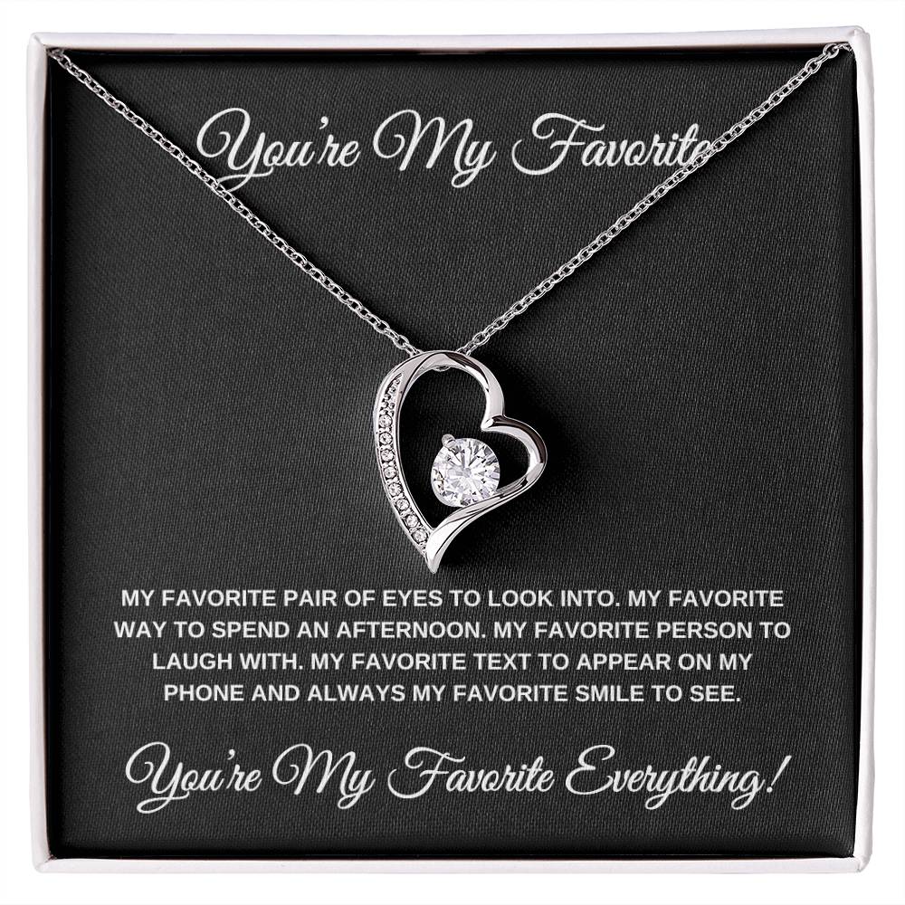 You're My Favorite! Black Card Heart Pendant