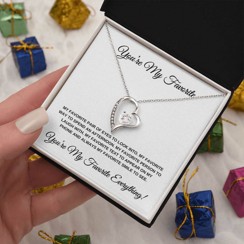 You're My Favorite! White Card Heart Pendant