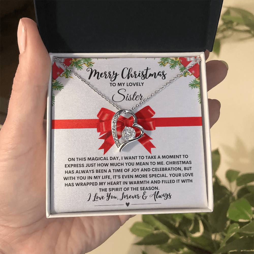 Merry Christmas to My Sister! Heart Pandent