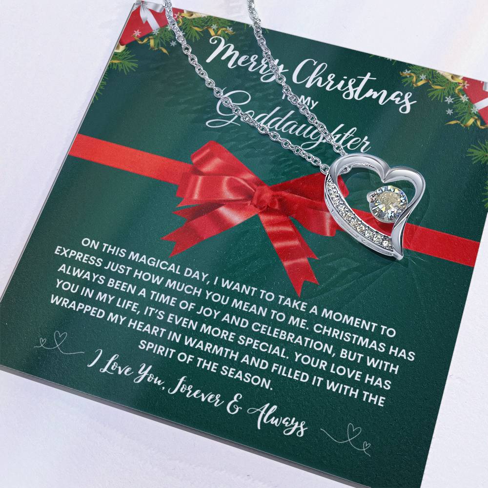To My Goddaughter Necklace GREEN (Heart Pendant)