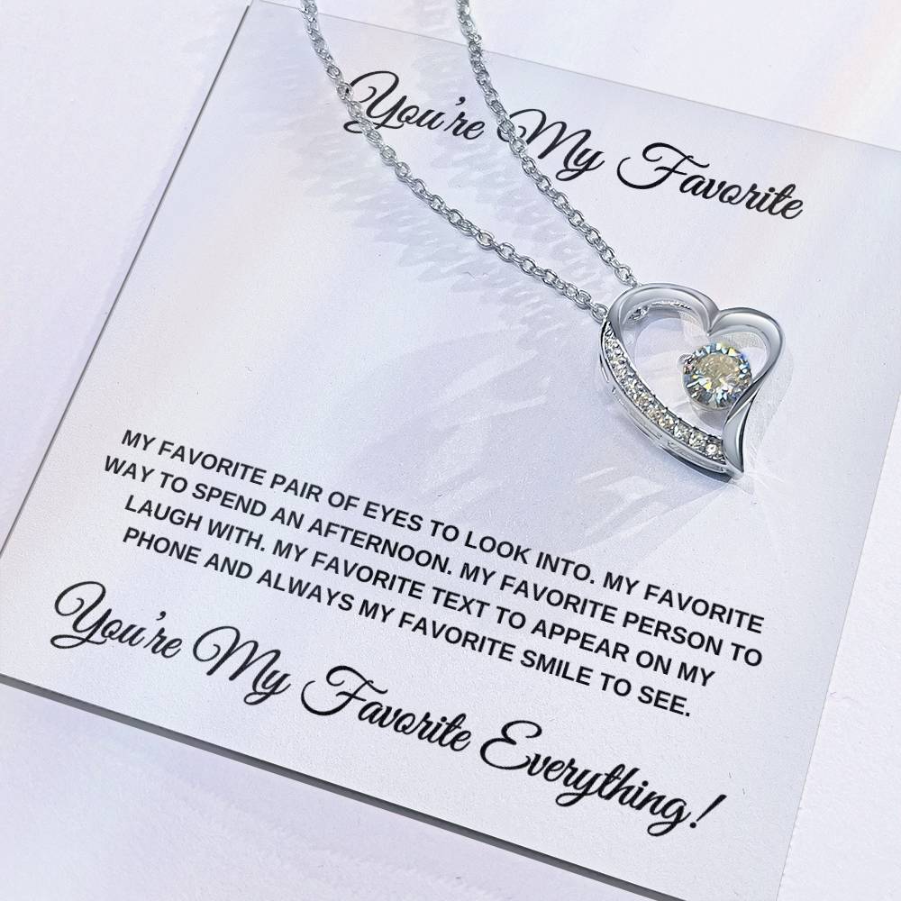 You're My Favorite! White Card Heart Pendant