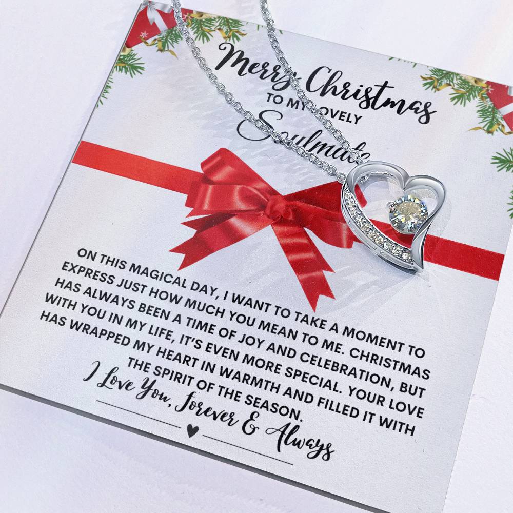 Merry Christmas to My Soulmate! Heart Pendant