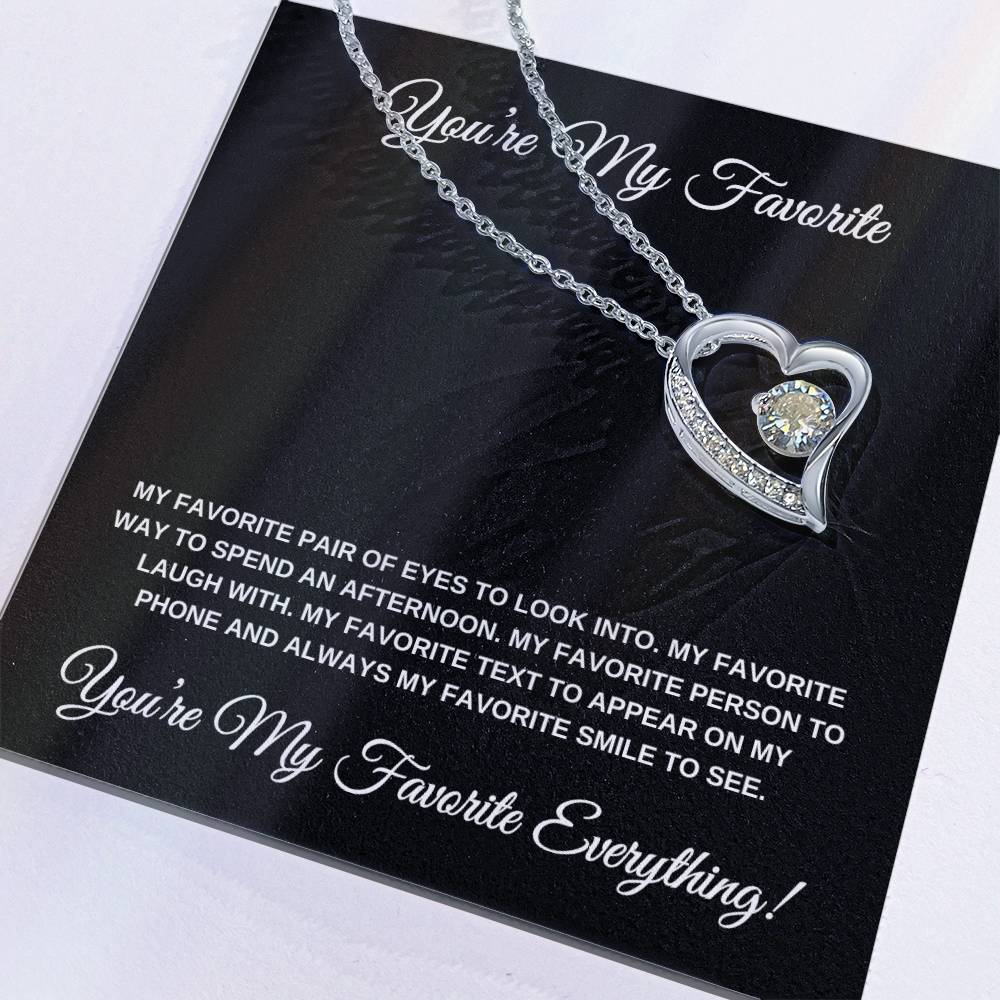 You're My Favorite! Black Card Heart Pendant