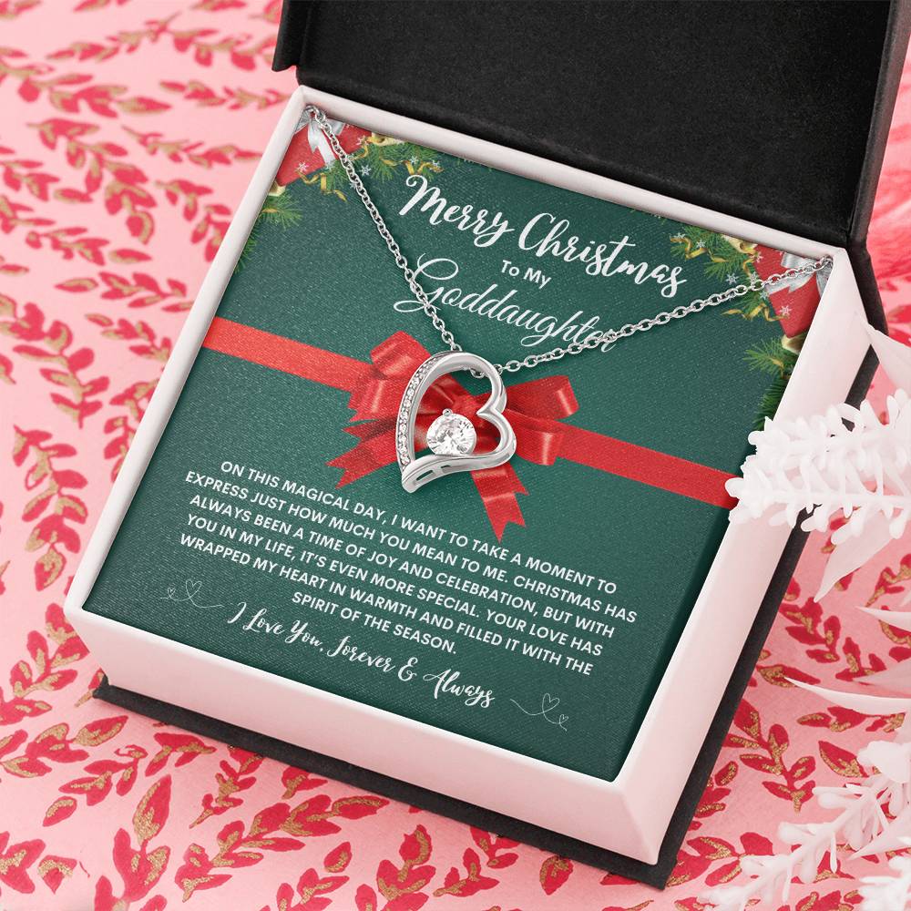 To My Goddaughter Necklace GREEN (Heart Pendant)