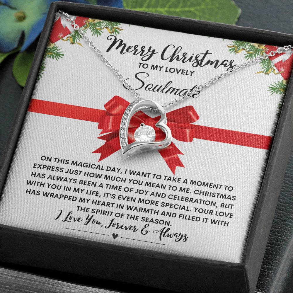 Merry Christmas to My Soulmate! Heart Pendant