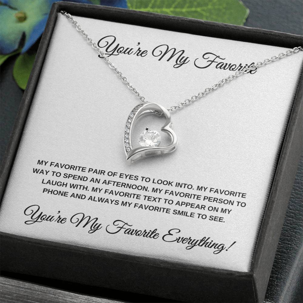 You're My Favorite! White Card Heart Pendant