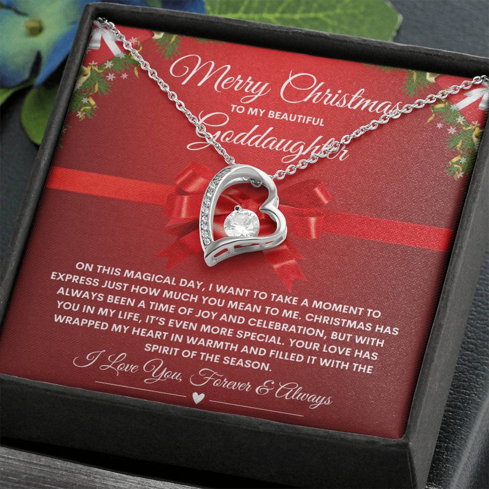 To My Goddaughter Necklace RED (Heart Pendant)