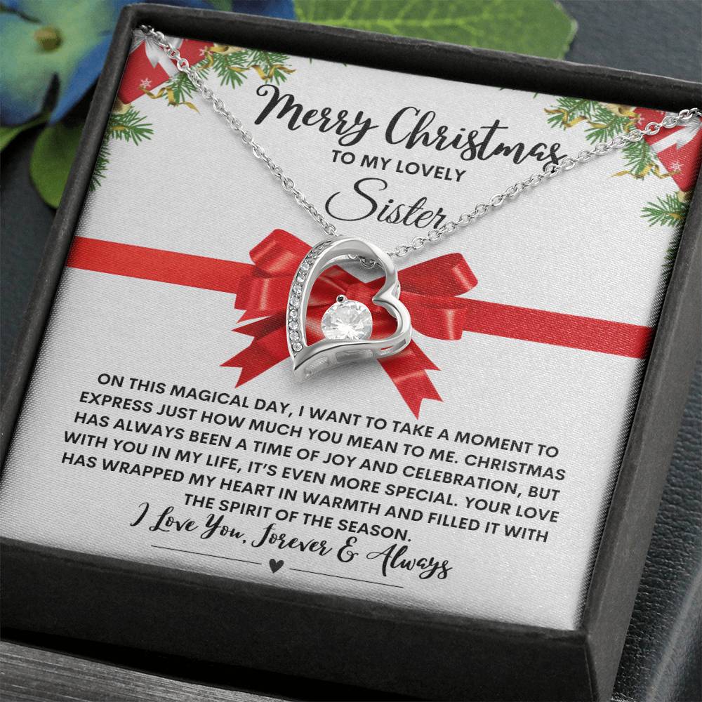 Merry Christmas to My Sister! Heart Pandent