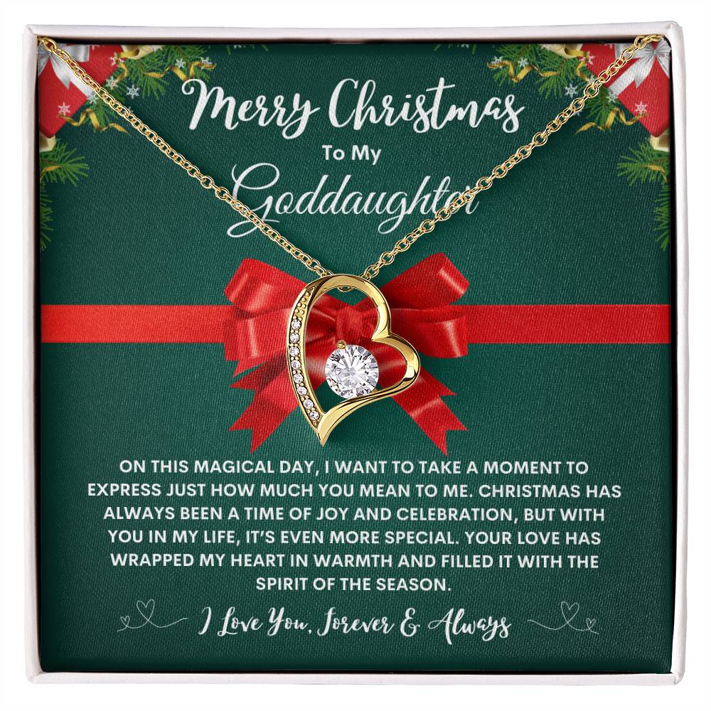 To My Goddaughter Necklace GREEN (Heart Pendant)