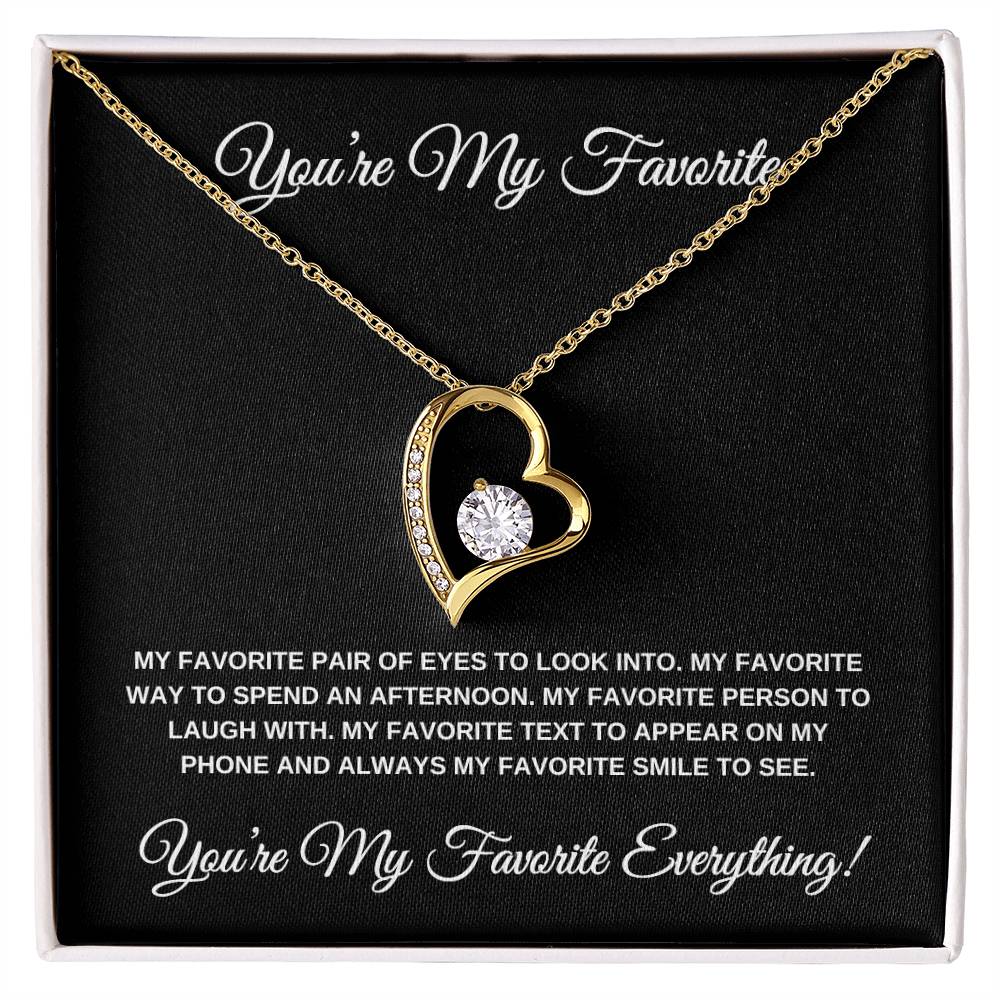 You're My Favorite! Black Card Heart Pendant