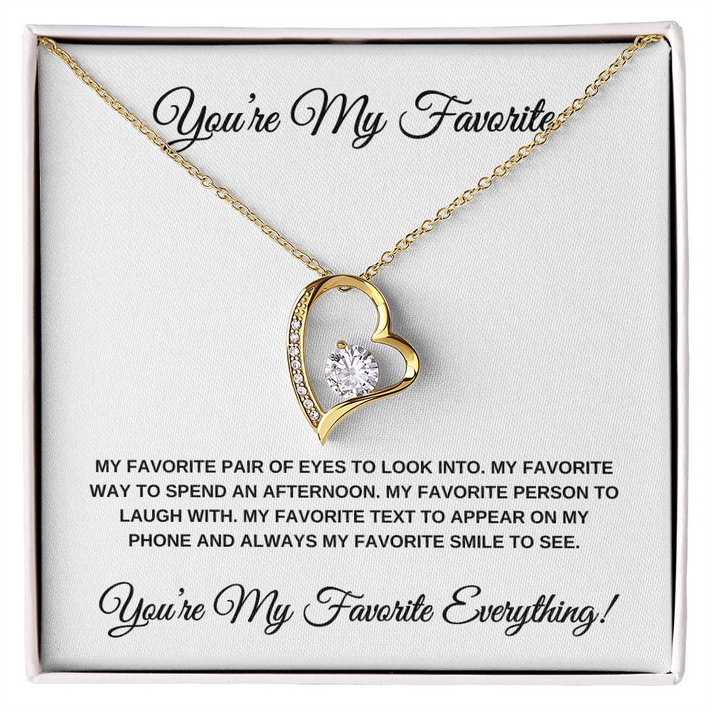 You're My Favorite! White Card Heart Pendant