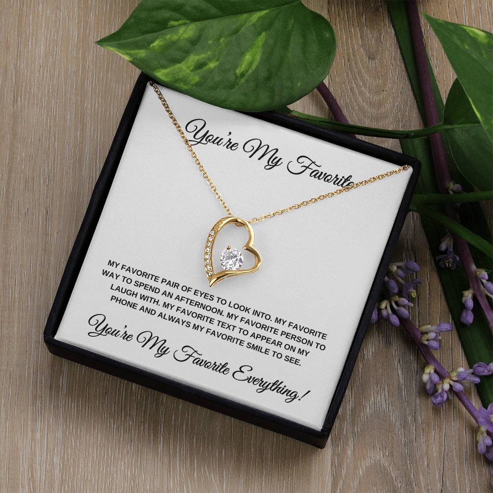 You're My Favorite! White Card Heart Pendant