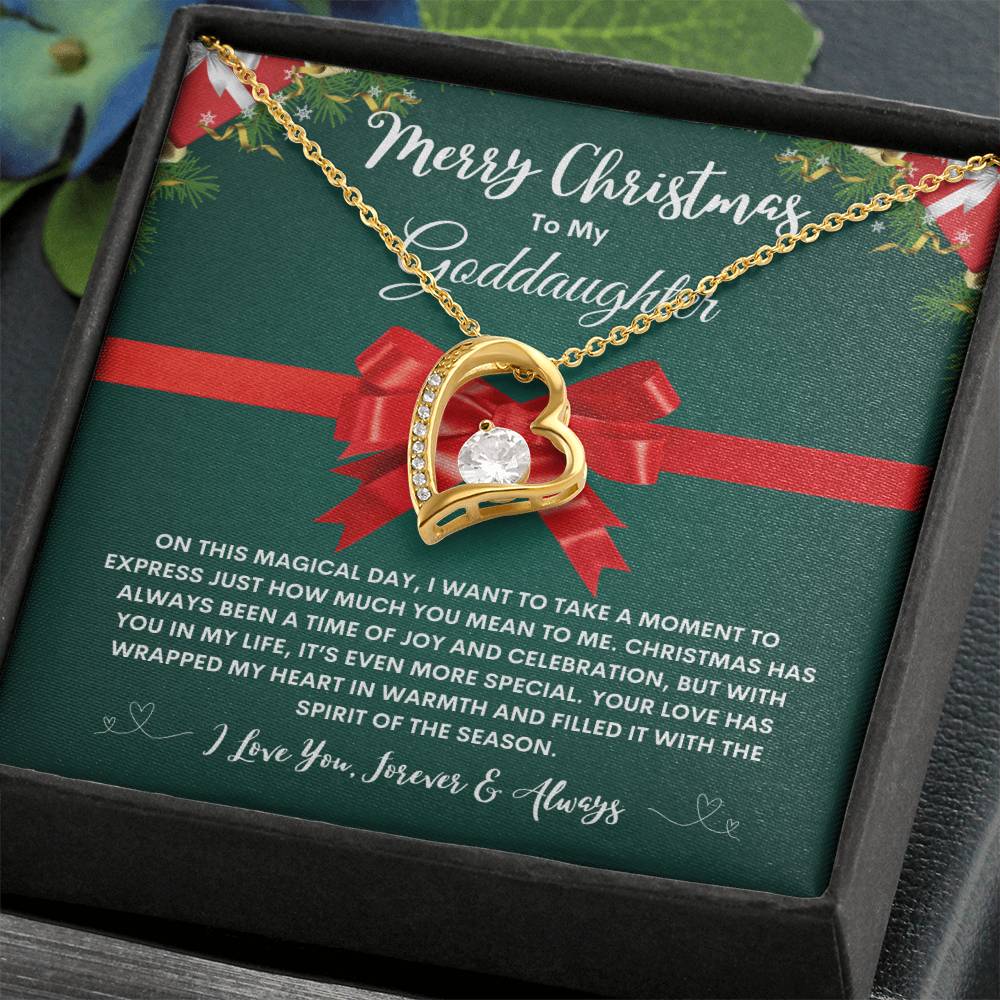 To My Goddaughter Necklace GREEN (Heart Pendant)