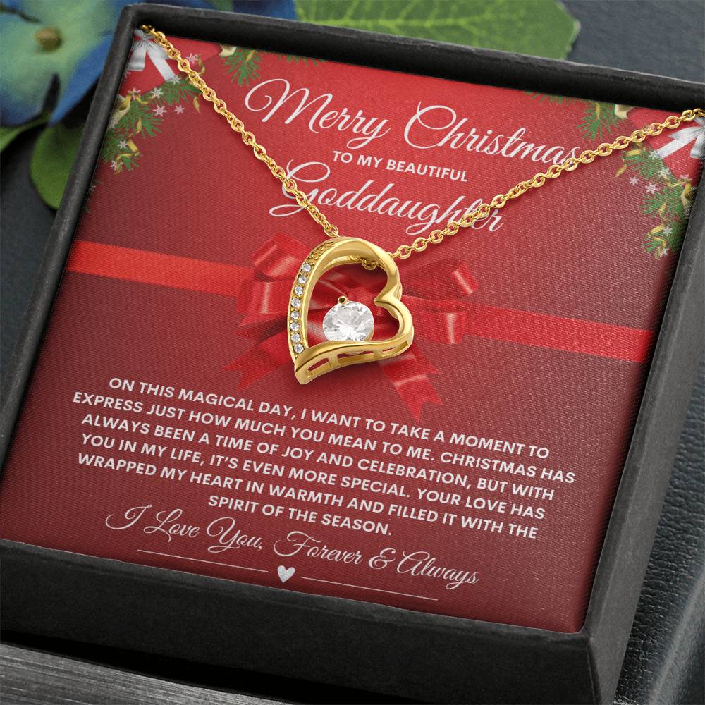 To My Goddaughter Necklace RED (Heart Pendant)