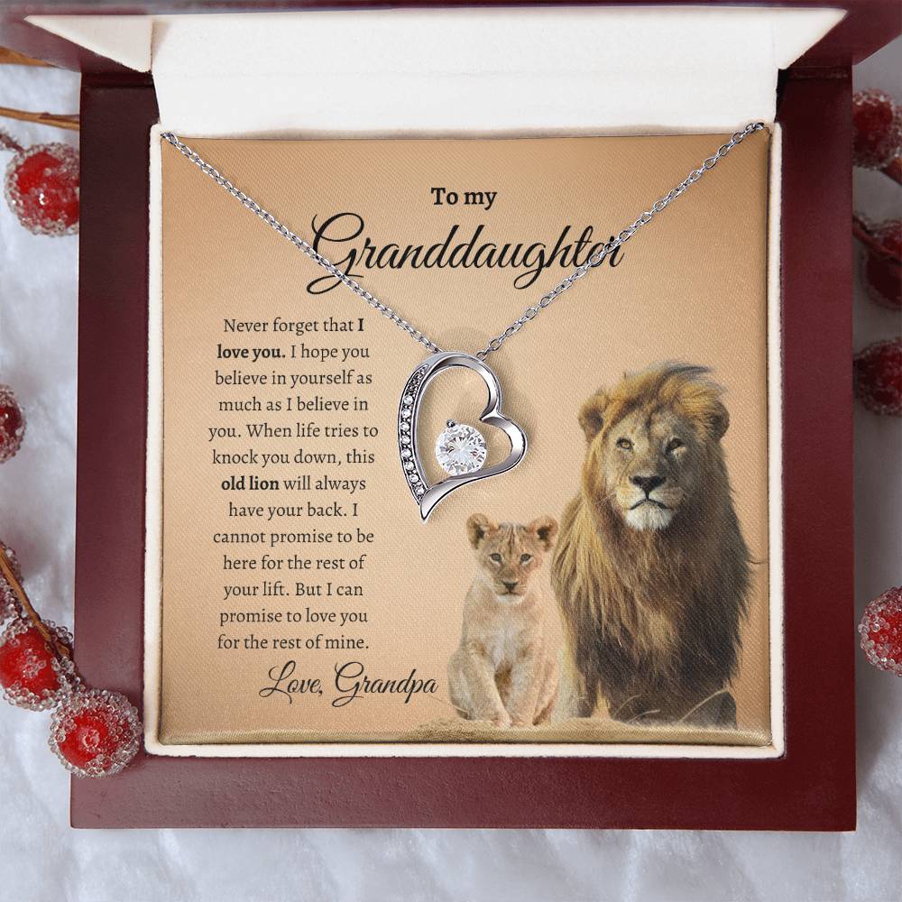 Grandpa To Granddaughter LION (Heart Pendant)