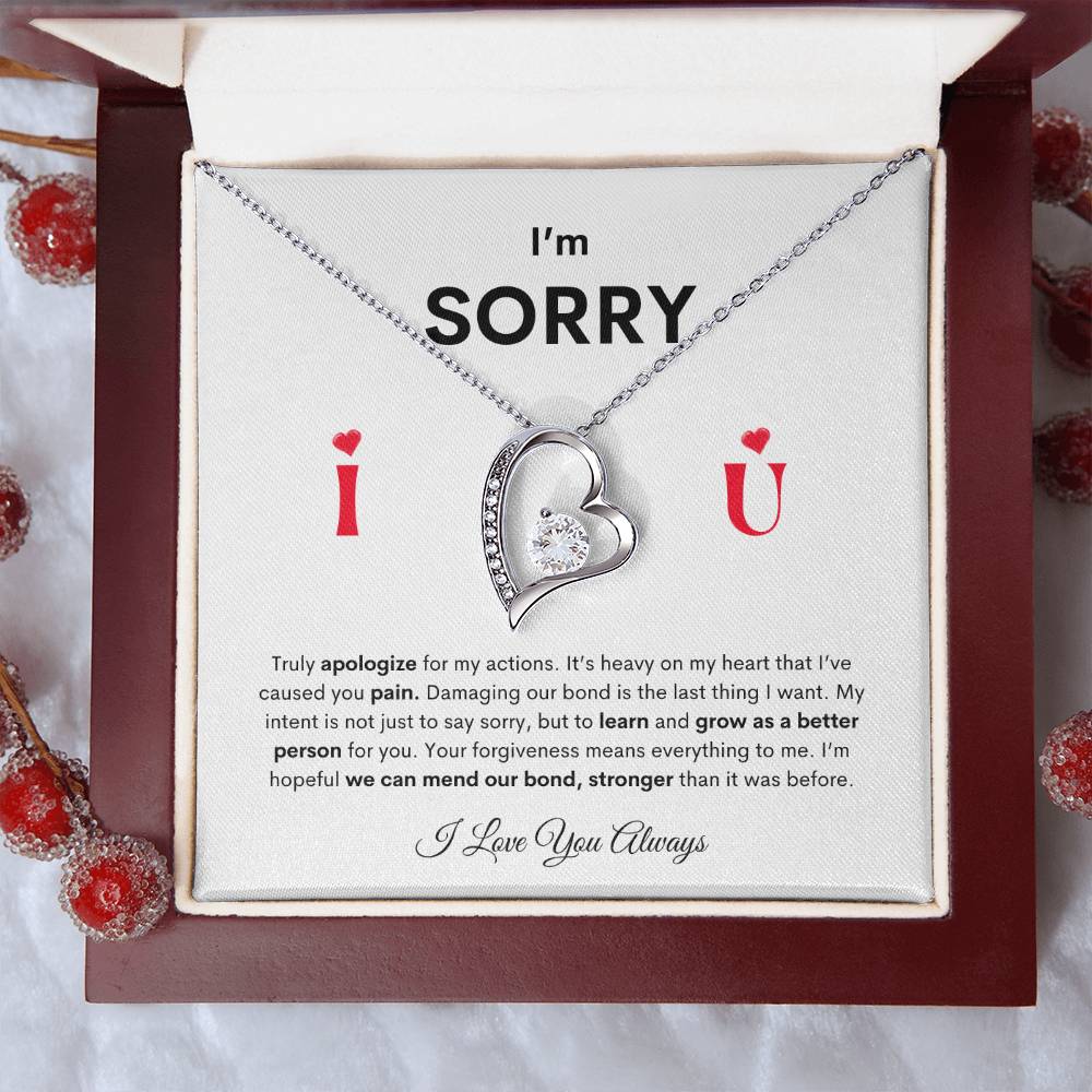 I'm SORRY Heart Pendant Necklace