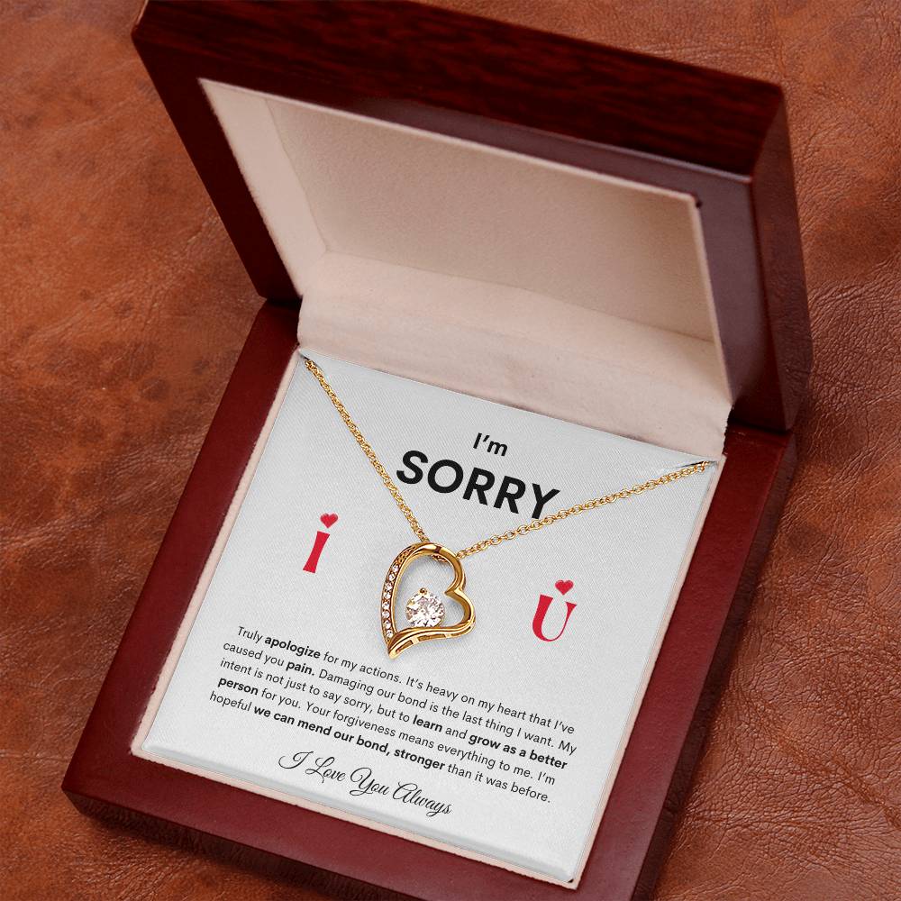 I'm SORRY Heart Pendant Necklace