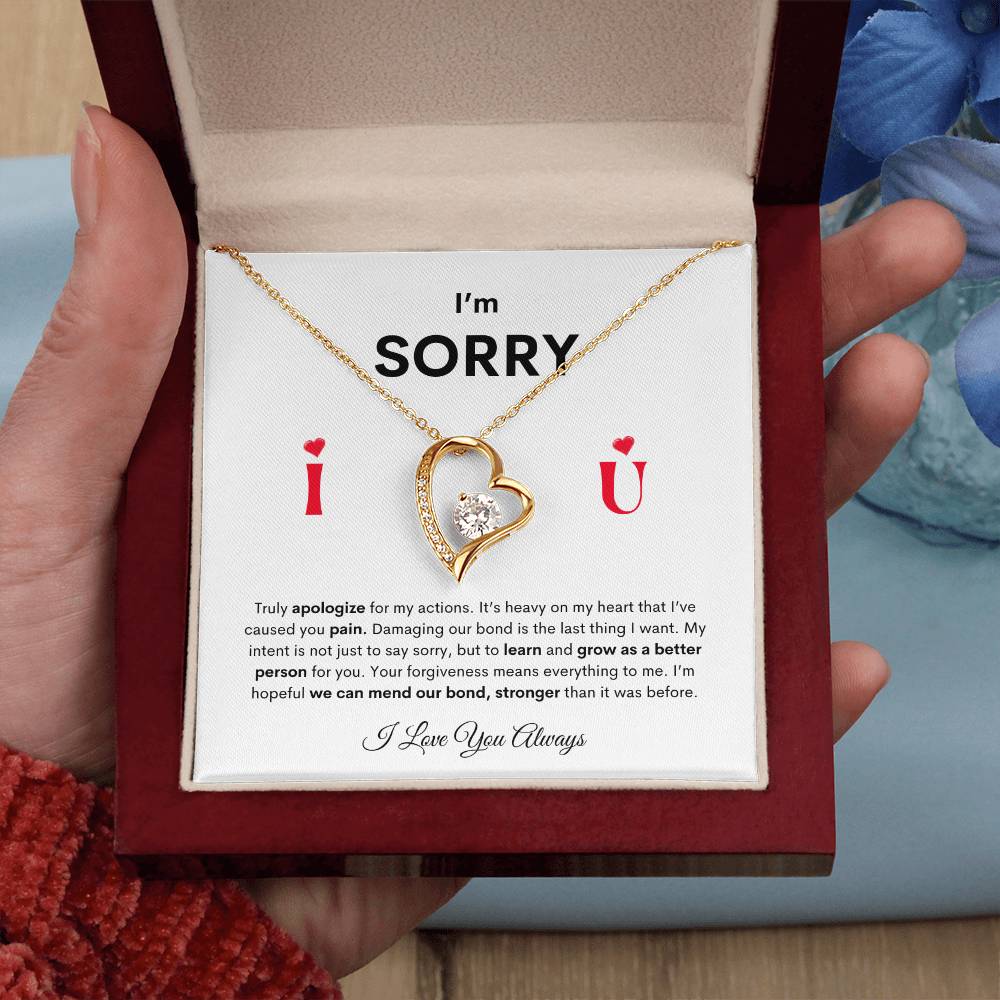 I'm SORRY Heart Pendant Necklace