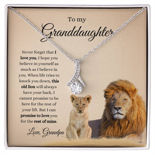 Grandpa To Granddaughter LION Necklace (Alluring Beauty)