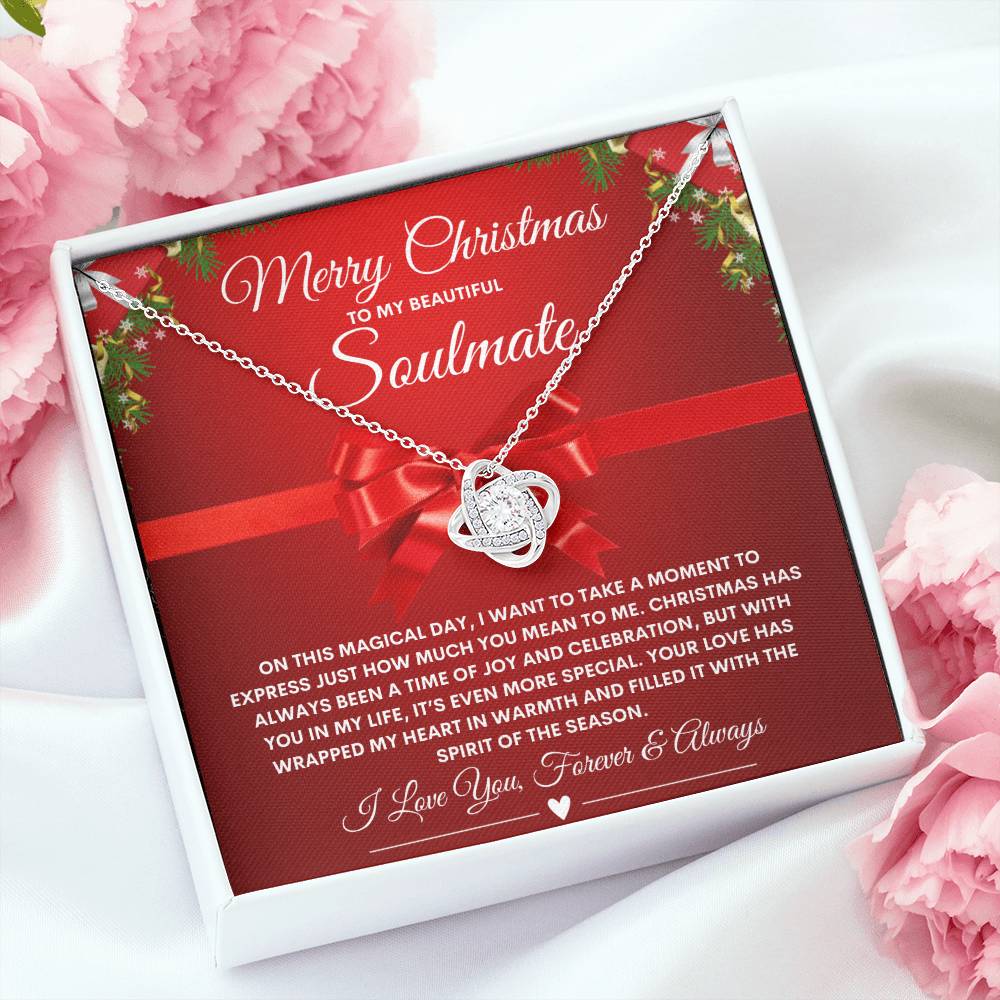 To My Soulmate Necklace RED (Love Knot)