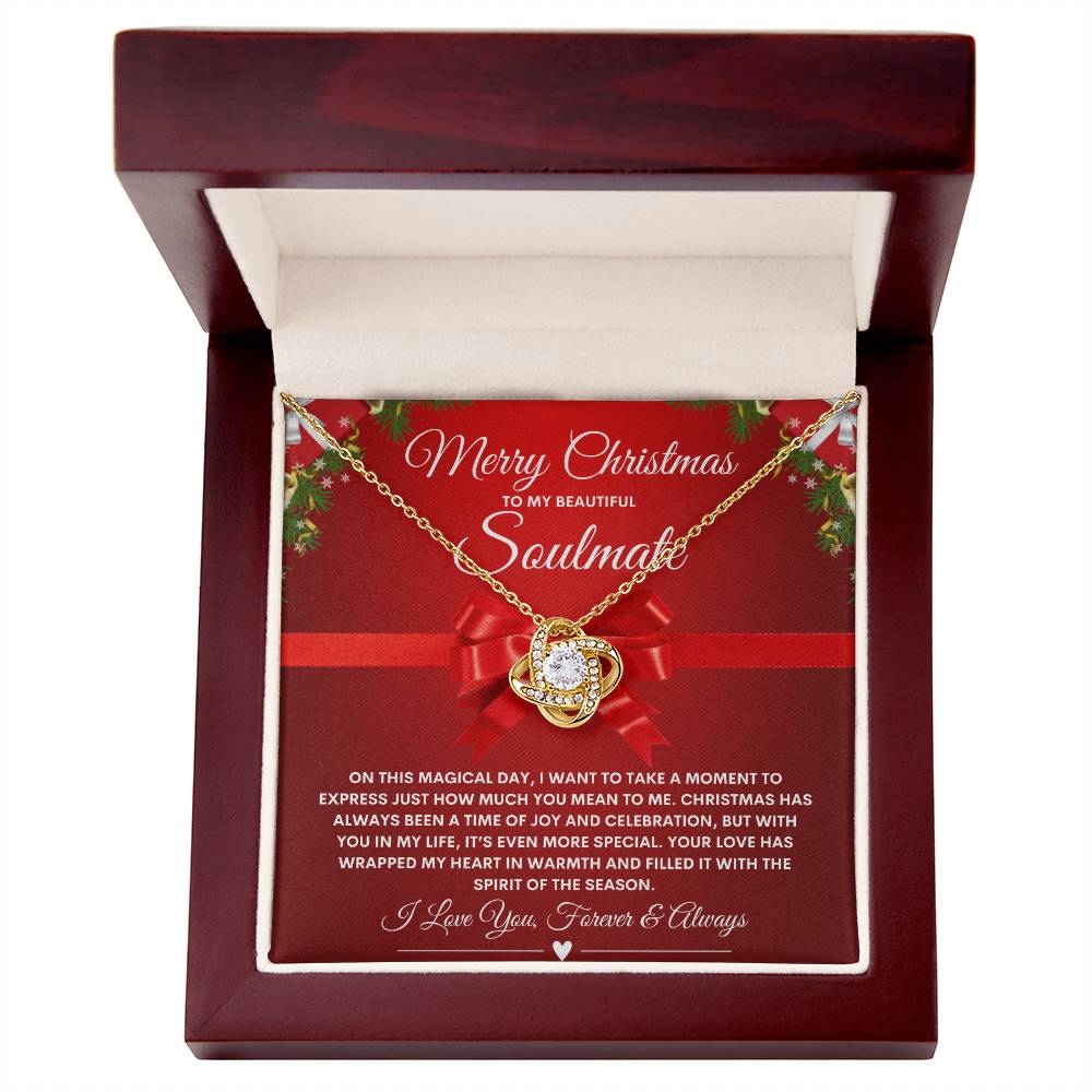 To My Soulmate Necklace RED (Love Knot)