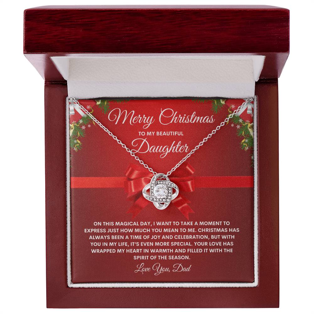 Dad To Daughter Necklace RED (Love Knot)