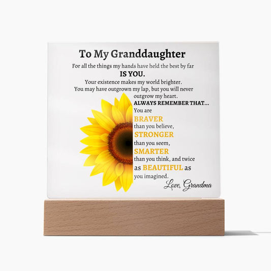 Grandma To Granddaughter Acrylic Light