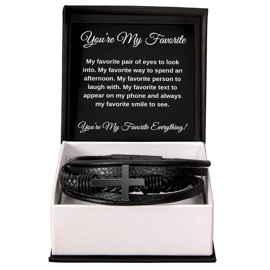 You're My Favorite Everything! BLACK CARD Cross Bracelet