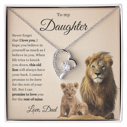 To My Daughter Necklace (Heart Pendant 3)