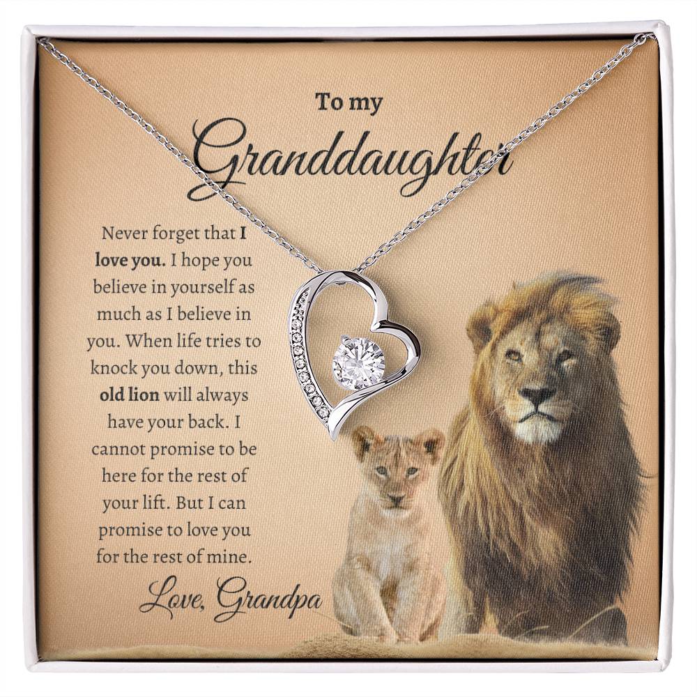 Grandpa To Granddaughter LION (Heart Pendant)