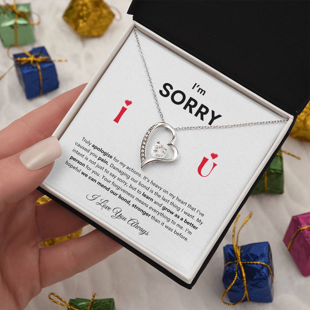 I'm SORRY Heart Pendant Necklace