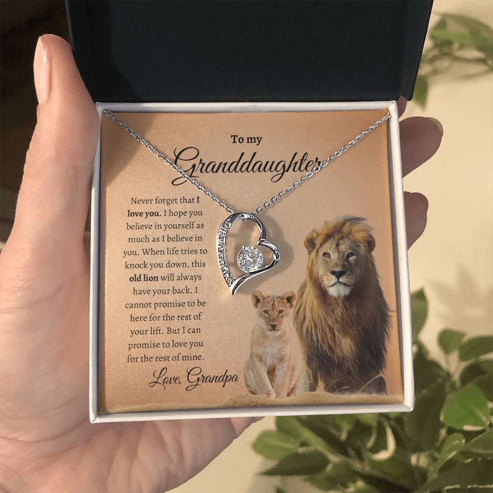 Grandpa To Granddaughter LION (Heart Pendant)